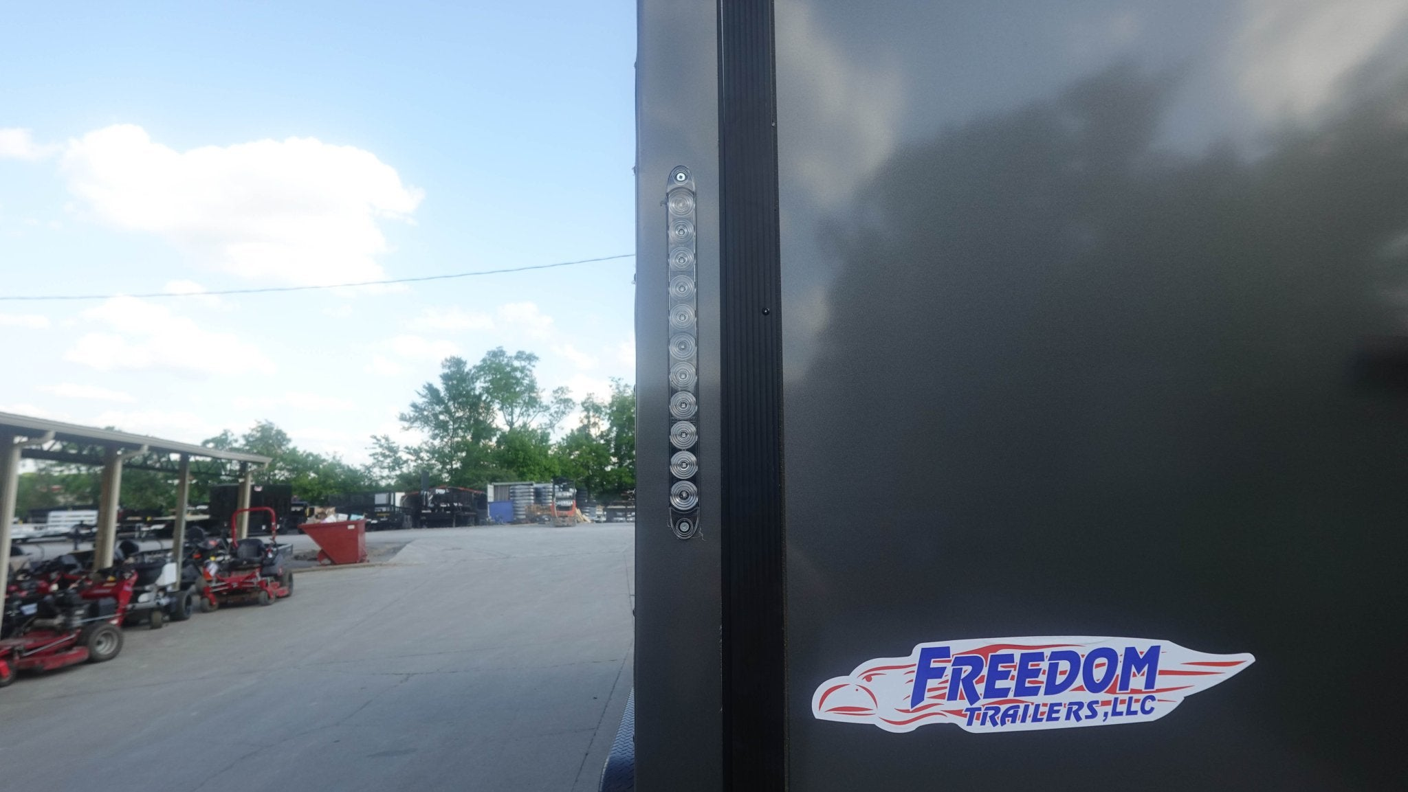 7×20 V Nose Charcoal With Black Out Trim Enclosed Trailer (2) 3500 LB Axles 9 Ft Interior height Barn Doors - Image 9