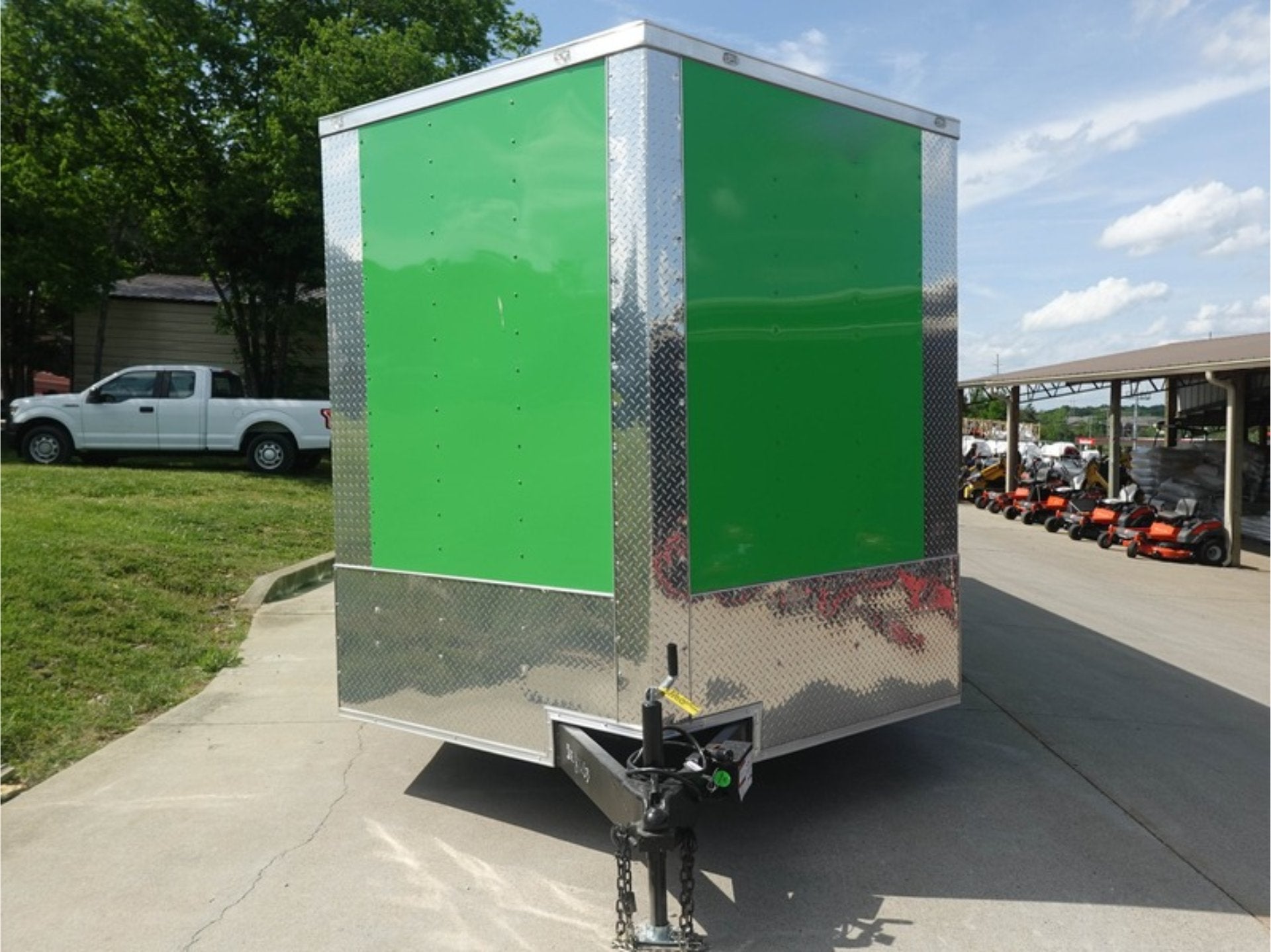 8.5×24 V Nose Neon Green Enclosed Trailer (2) 5200 LB Axles With Brakes 7 Ft Interior Height - Image 2