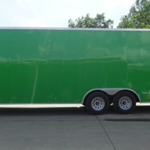 8.5×24 V Nose Neon Green Enclosed Trailer (2) 5200 LB Axles With Brakes 7 Ft Interior Height