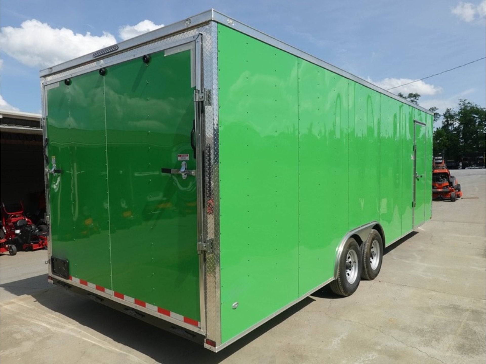8.5×24 V Nose Neon Green Enclosed Trailer (2) 5200 LB Axles With Brakes 7 Ft Interior Height - Image 8