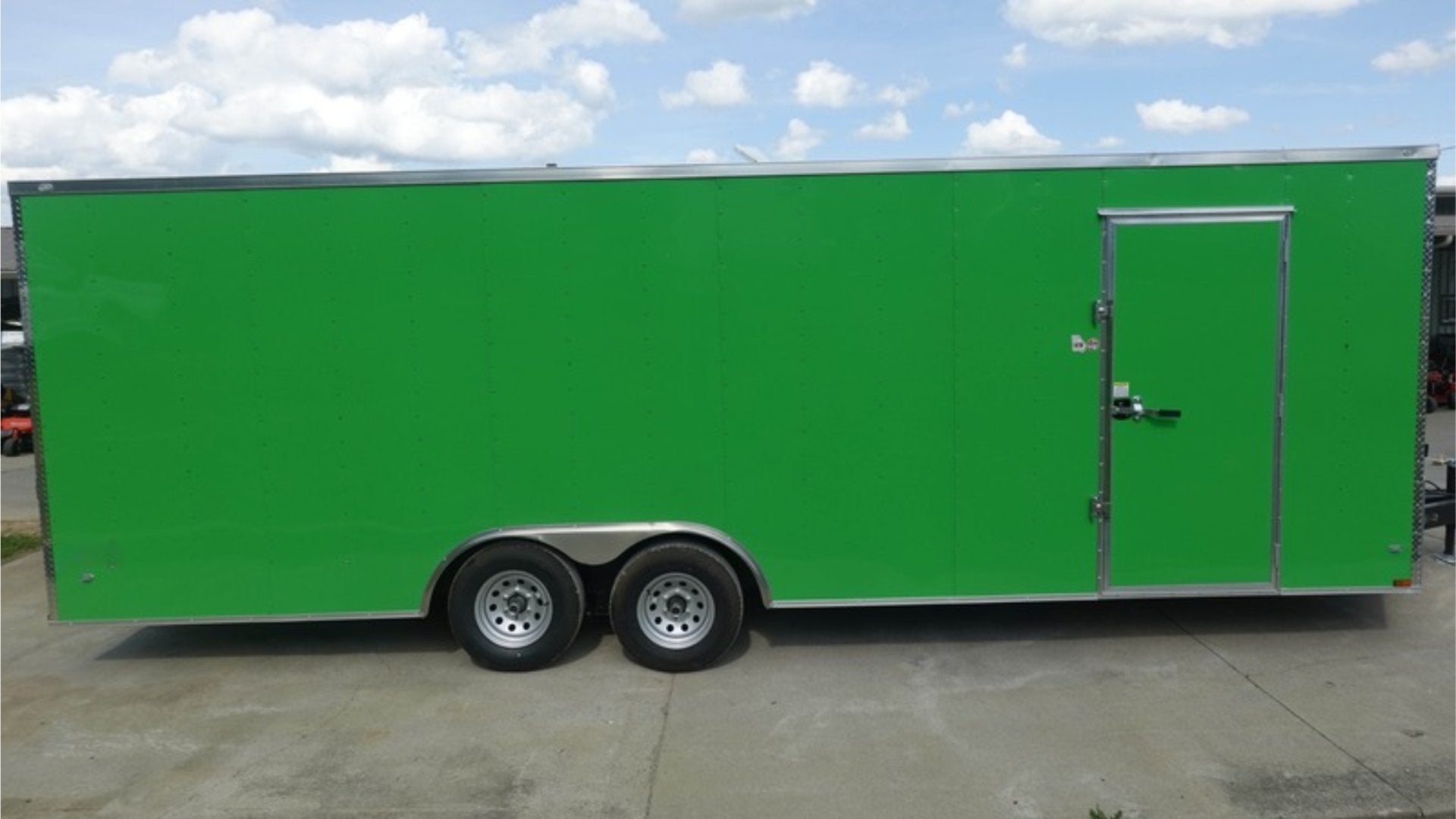 8.5×24 V Nose Neon Green Enclosed Trailer (2) 5200 LB Axles With Brakes 7 Ft Interior Height - Image 9