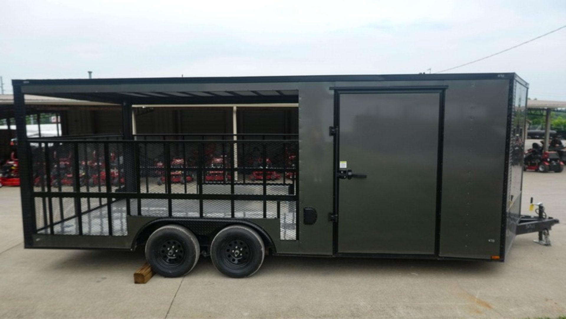 8.5×20 Charcoal Blackout Trim VNose Hybrid Enclosed Trailer Roof (2) 3500lb Axles 50 AMP Electrical Package - Image 5