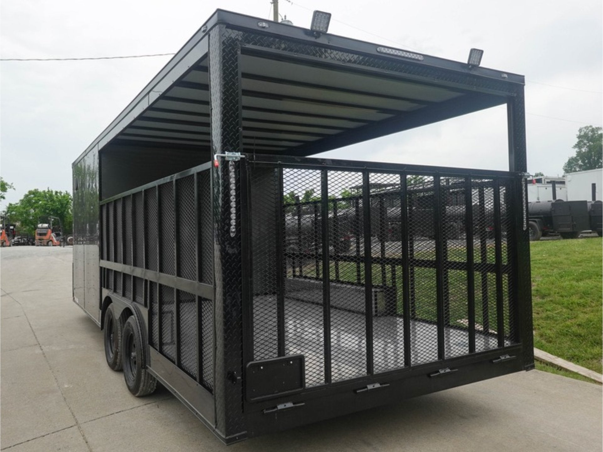 8.5×20 Charcoal Blackout Trim VNose Hybrid Enclosed Trailer Roof (2) 3500lb Axles 50 AMP Electrical Package - Image 10