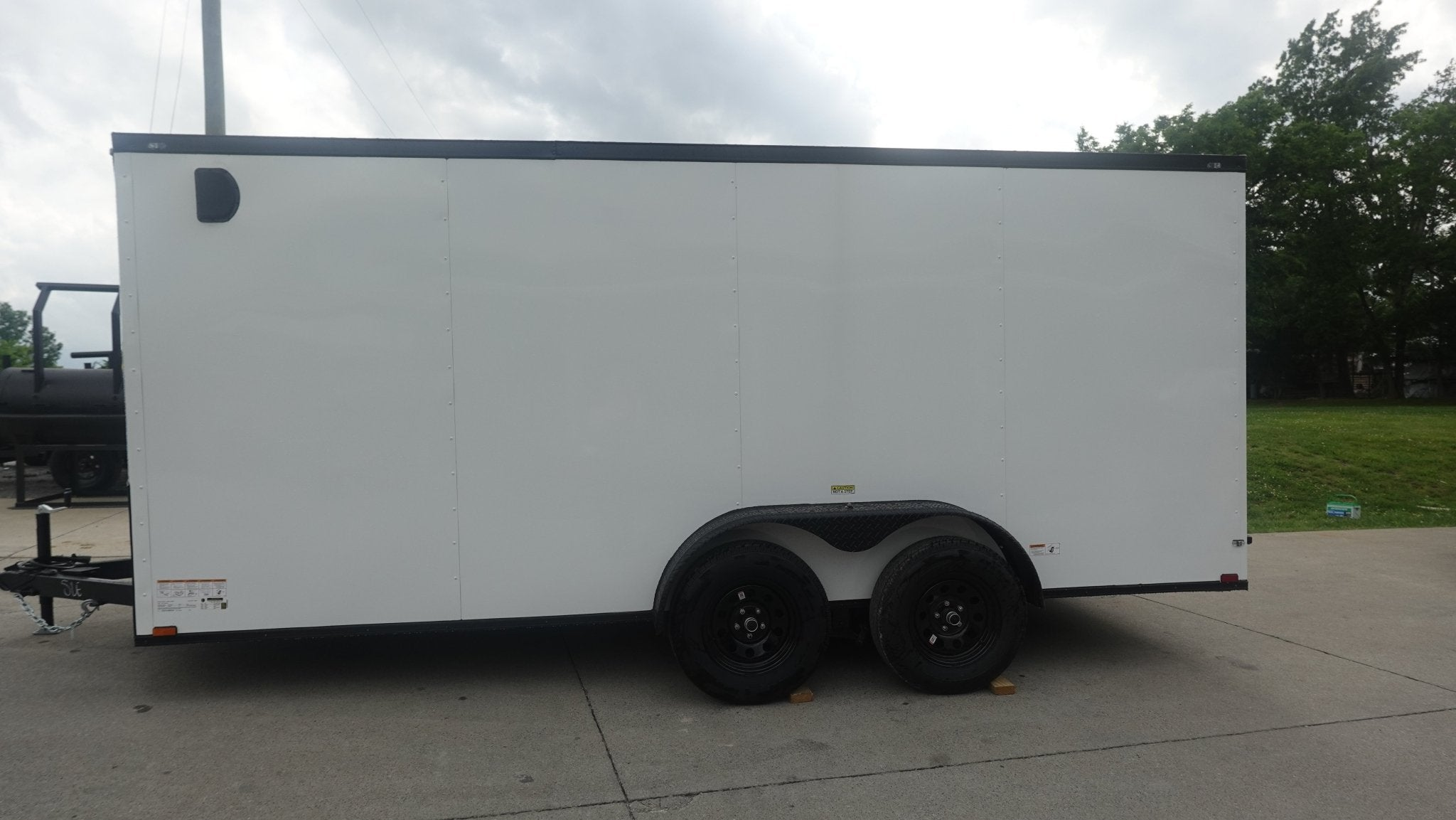 7×16 Enclosed Trailer Black V-Nose Blackout Pkg Tandem Axle Storage 6.4 Interior Height - Image 13