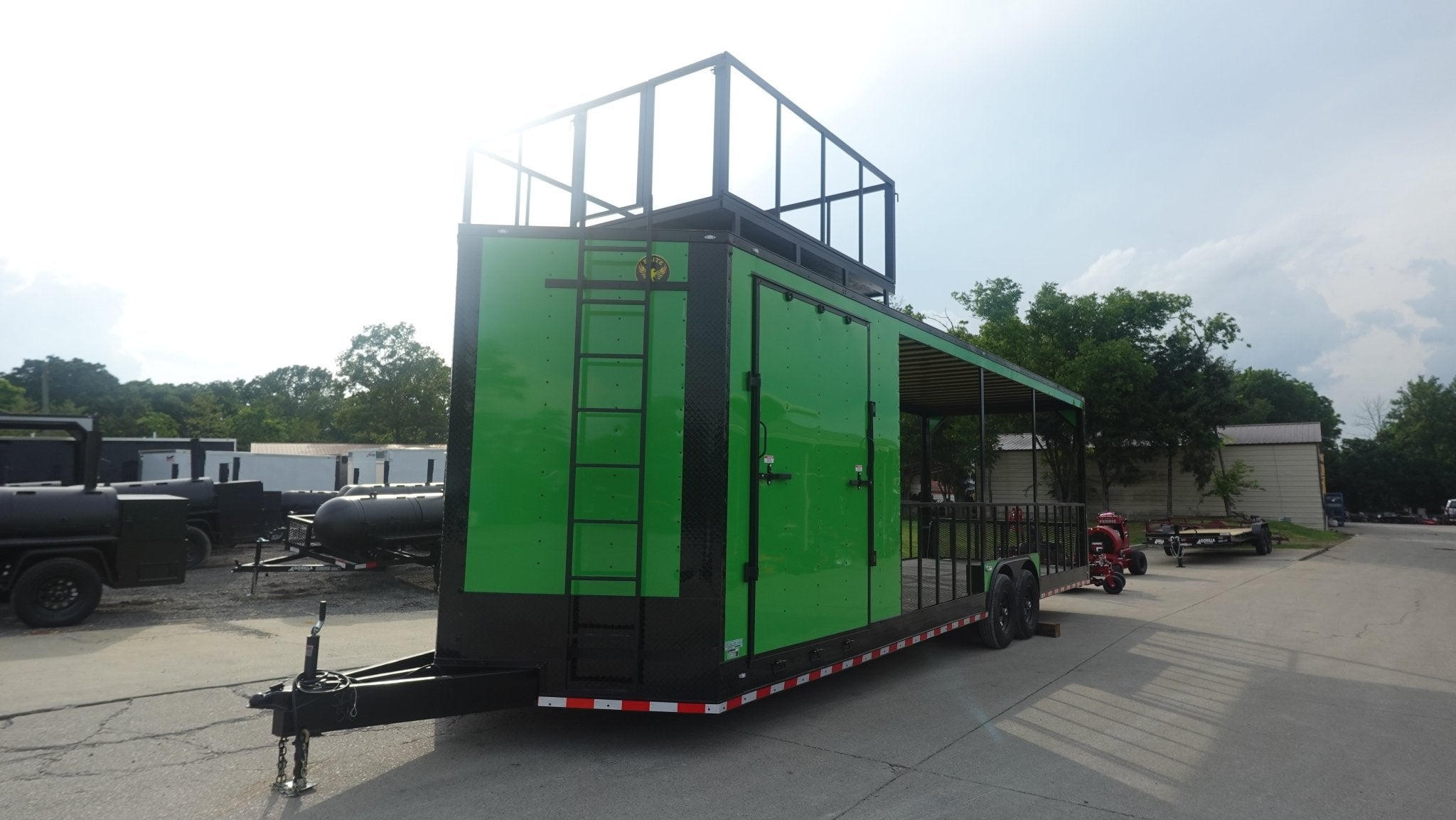 Enclosed Trailer 8.5′ X 30′ Lime Green Hybrid Drone and Equipment Hauler - Image 2