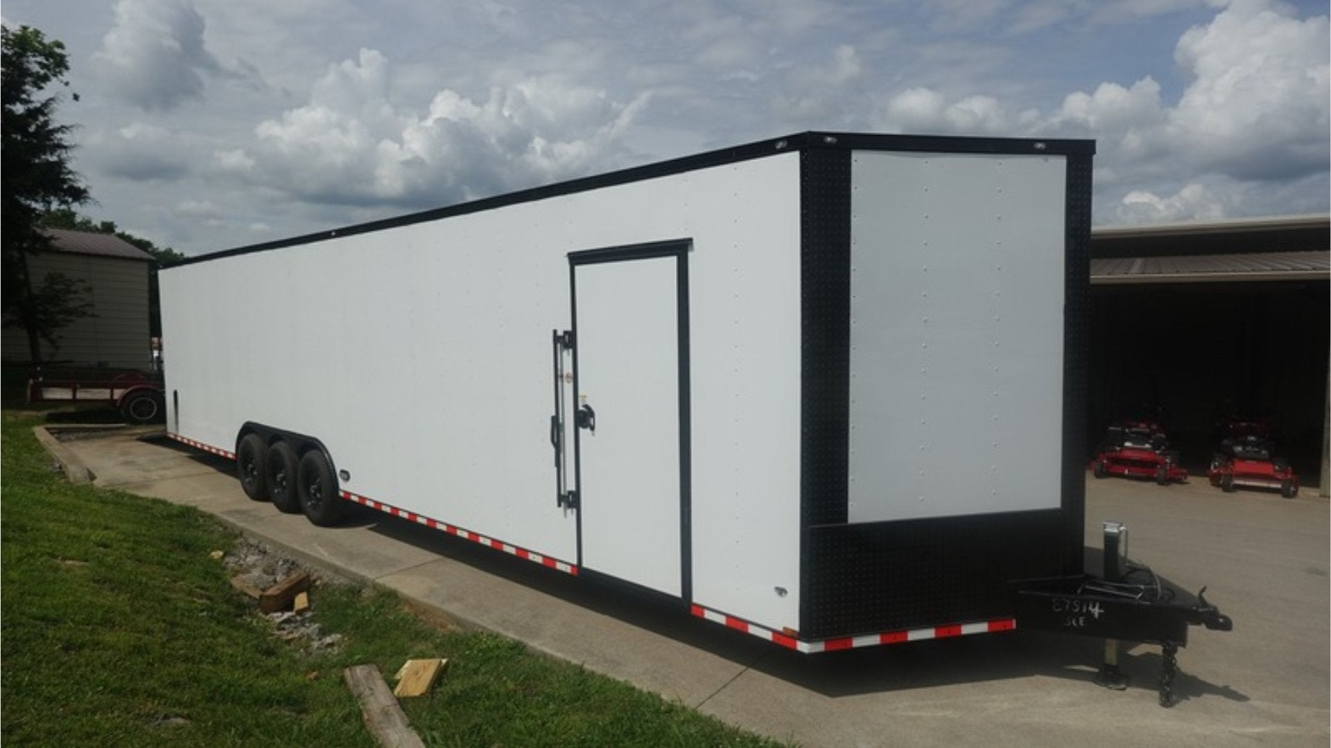 8.5X36 White With Black Out Enclosed Trailer With Escape Doors E Track Floor (3) 7K Axles 21K GVWR - Image 3
