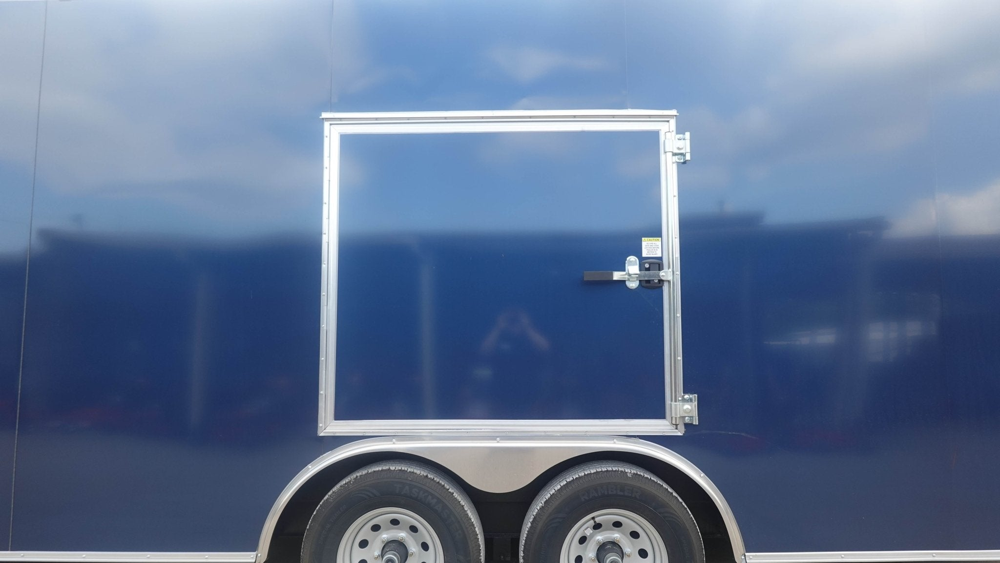 8.5×24 Blue V-Nose Slant Top Enclosed Trailer (2) 5200lb Axles Ladder Racks - Image 6