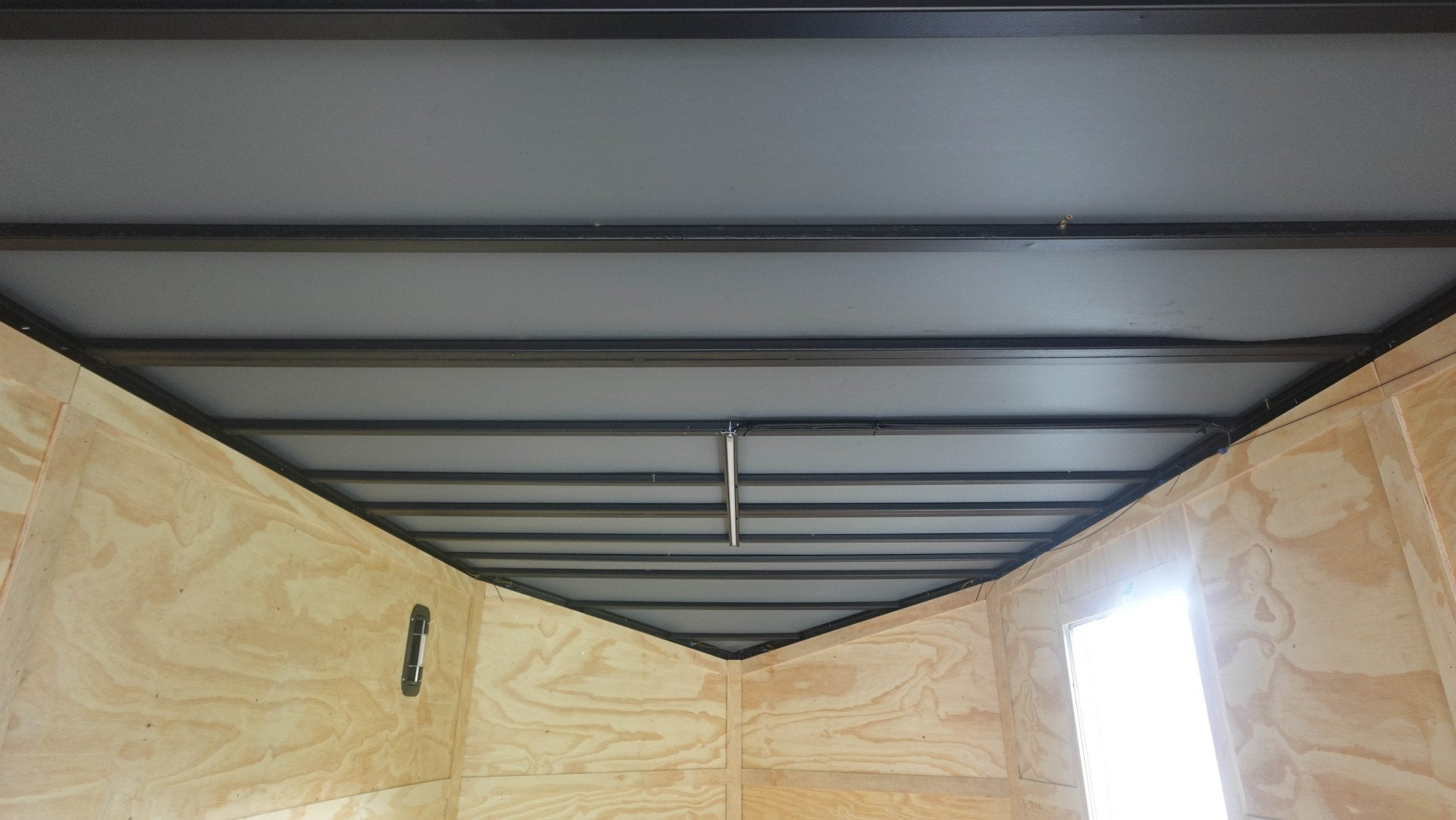 8.5×24 Blue V-Nose Slant Top Enclosed Trailer (2) 5200lb Axles Ladder Racks - Image 15
