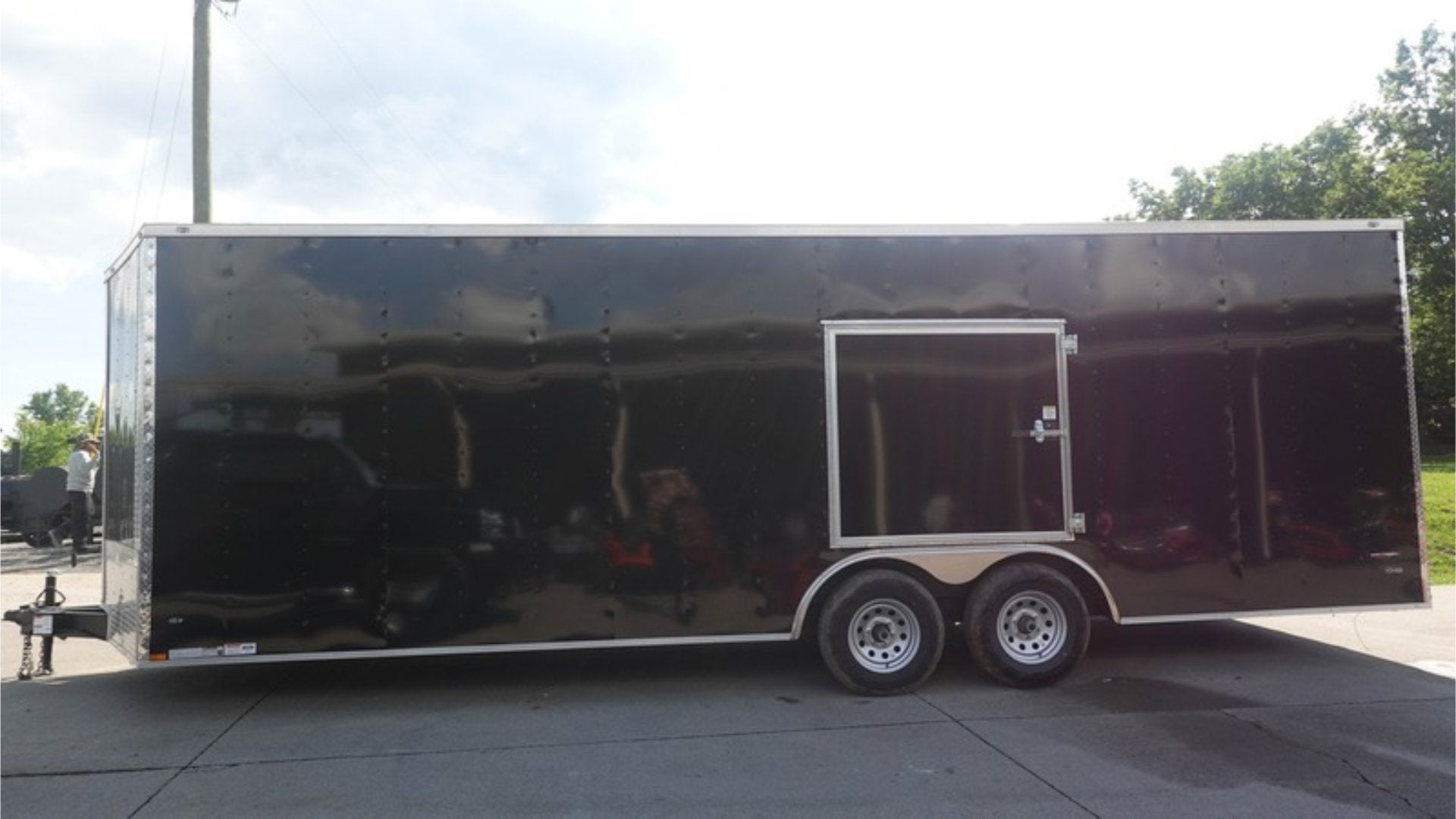 8.5X24 Black Enclosed Trailer (2) 5,200lb Axles Escape Door - Image 5