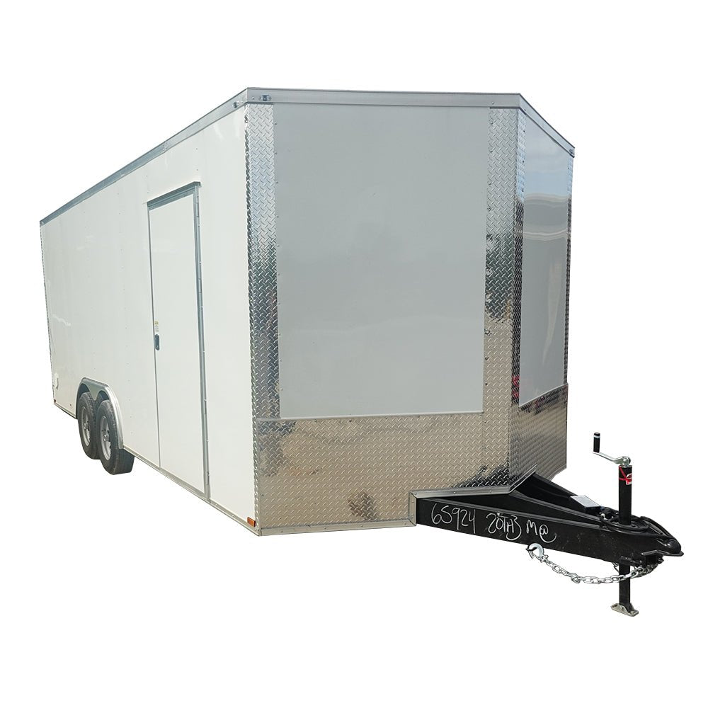 8.5×20 White Enclosed Trailer (2) 5200LB With 7 Interior Height 10K GVWR