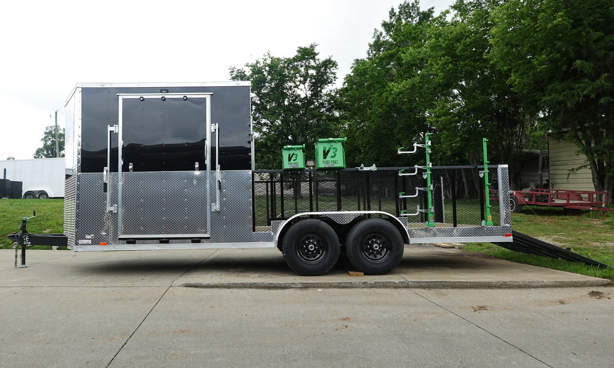 7×20 Black Hybrid Enclosed Trailer ATP Floor (2) 7K Axles
