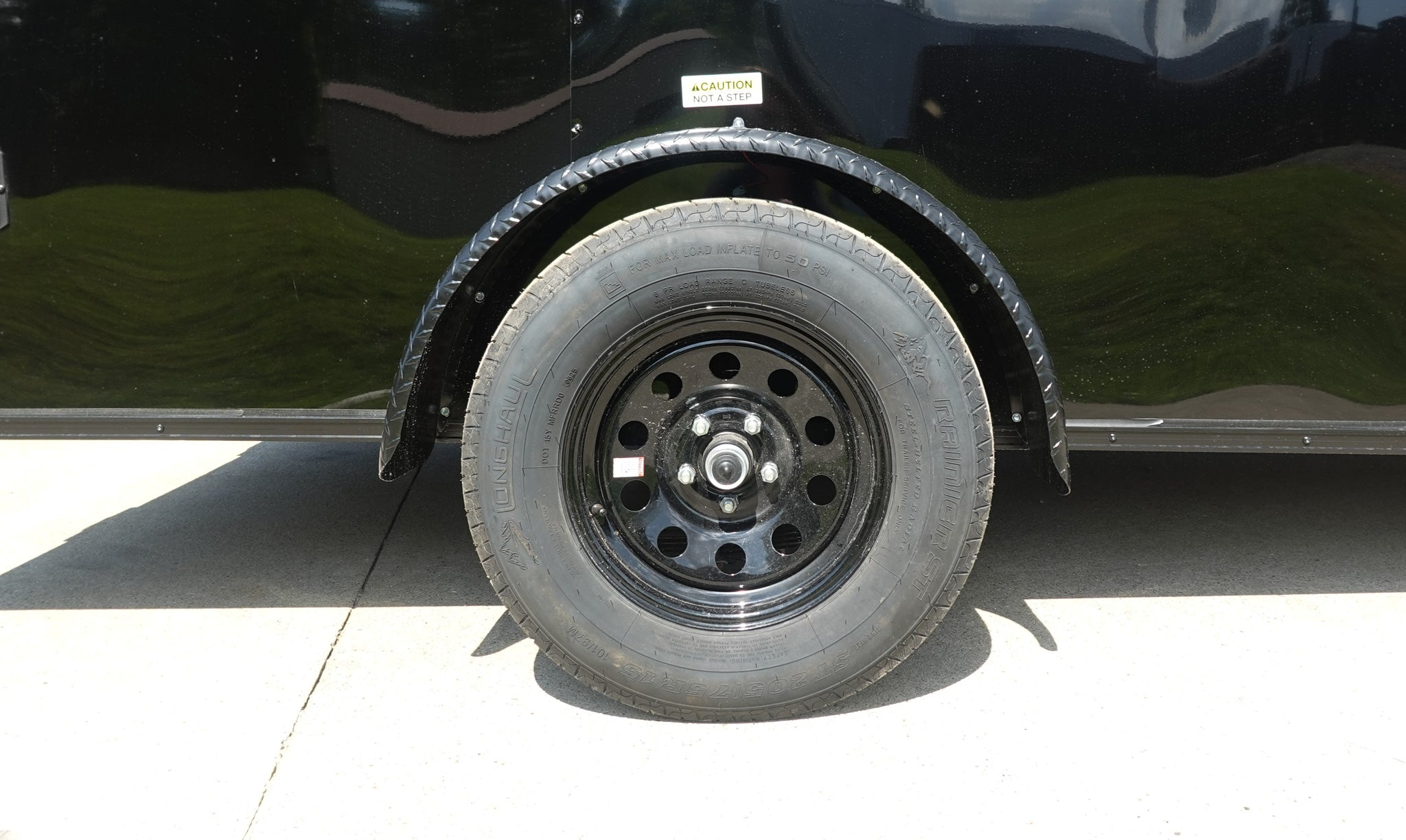 6×12 Enclosed Trailer Black V-Nose Blackout Package 3,500lb Axle Storage - Image 13