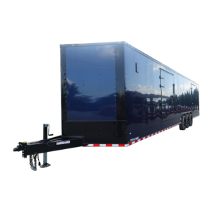 8.5×36 Indigo Blue Blackout Enclosed Trailer Escape Doors E Track Floor (3) 7K Axles 21K GVWR