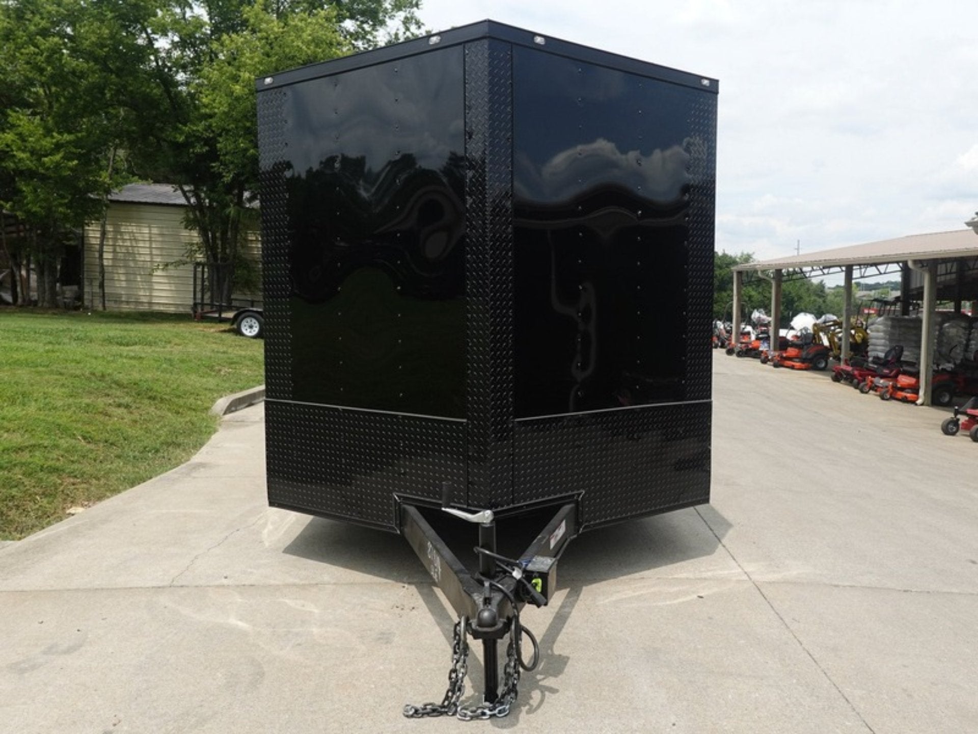 8.5×24 Black W/Black Out Hybrid Enclosed Trailer V-Nose (2) 7,000lb With Rails - Image 3