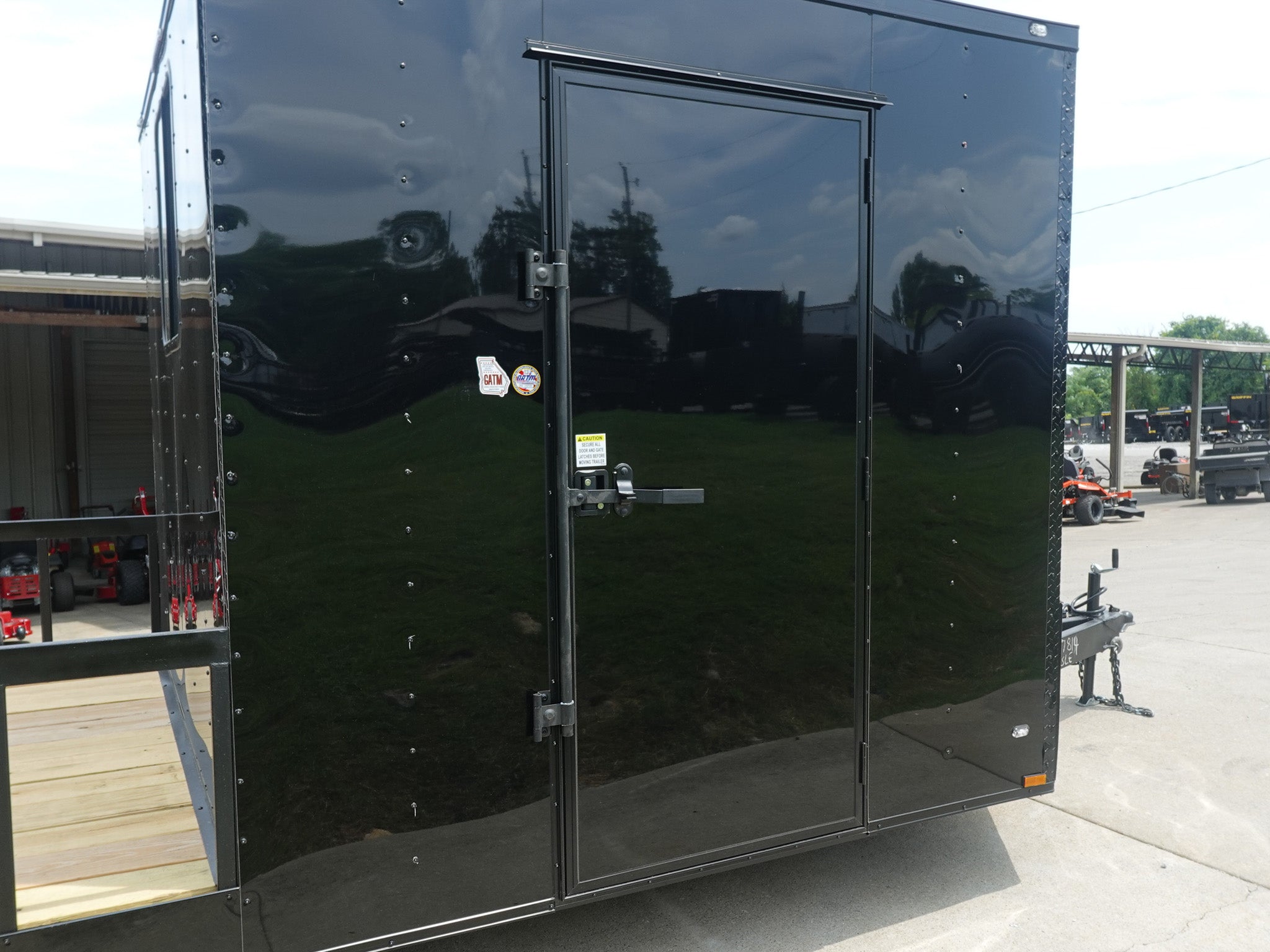 8.5×24 Black W/Black Out Hybrid Enclosed Trailer V-Nose (2) 7,000lb With Rails - Image 17