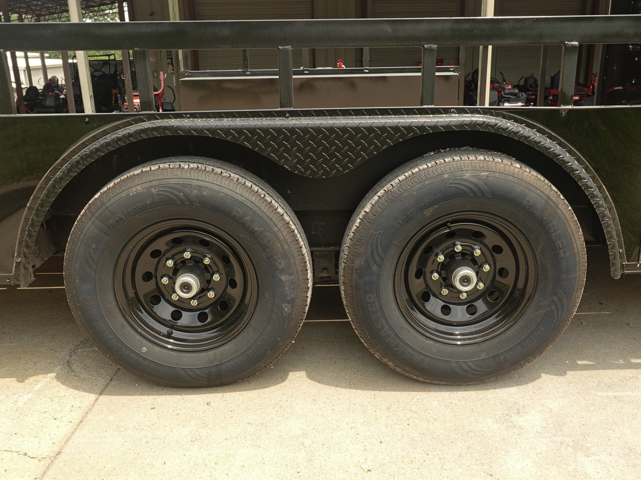8.5×24 Black W/Black Out Hybrid Enclosed Trailer V-Nose (2) 7,000lb With Rails - Image 24