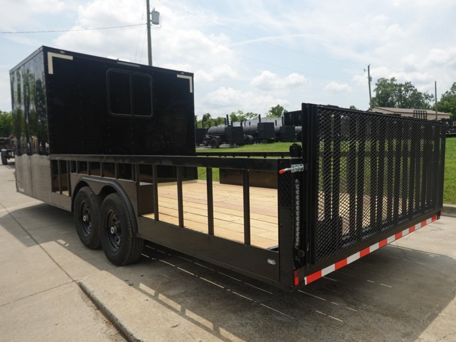 8.5×24 Black W/Black Out Hybrid Enclosed Trailer V-Nose (2) 7,000lb With Rails - Image 7