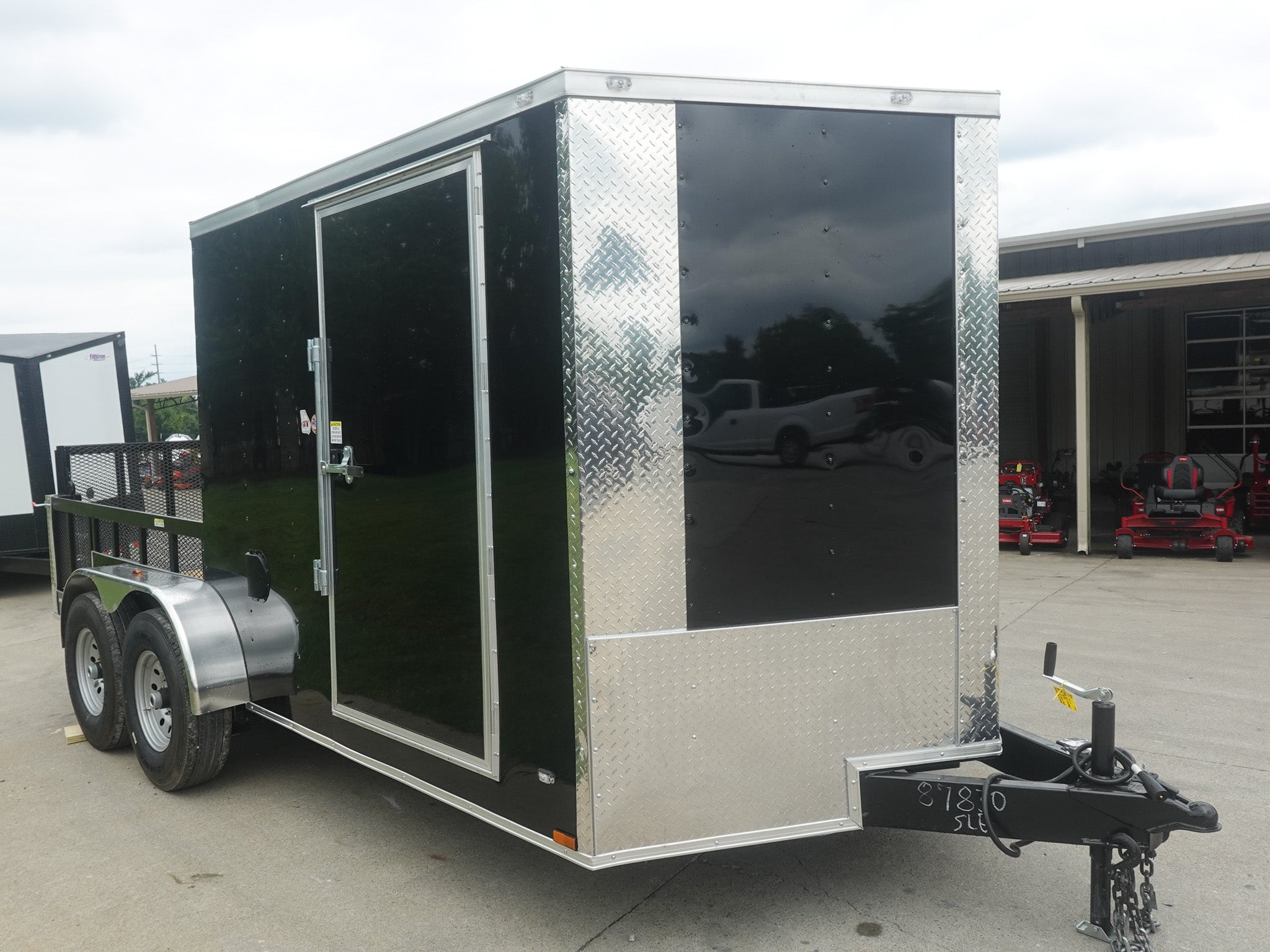 7×16 Black Hybrid Enclosed Trailer (2) 7000LB Axles Storage 14 Ply Tires - Image 3