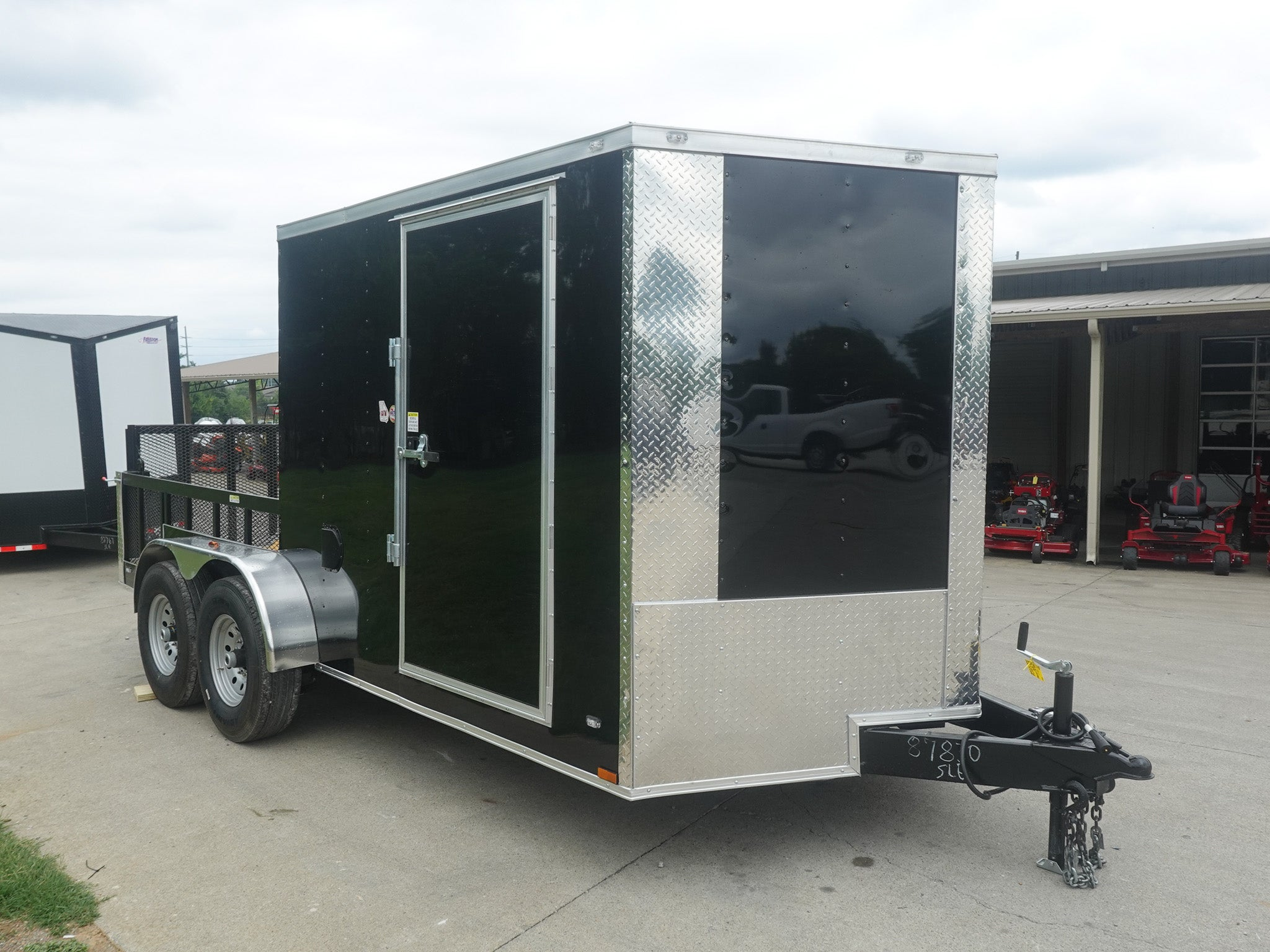 7×16 Black Hybrid Enclosed Trailer (2) 7000LB Axles Storage 14 Ply Tires - Image 4