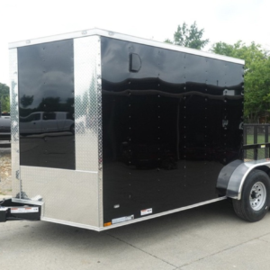 7×16 Black Hybrid Enclosed Trailer (2) 7000LB Axles Storage 14 Ply Tires