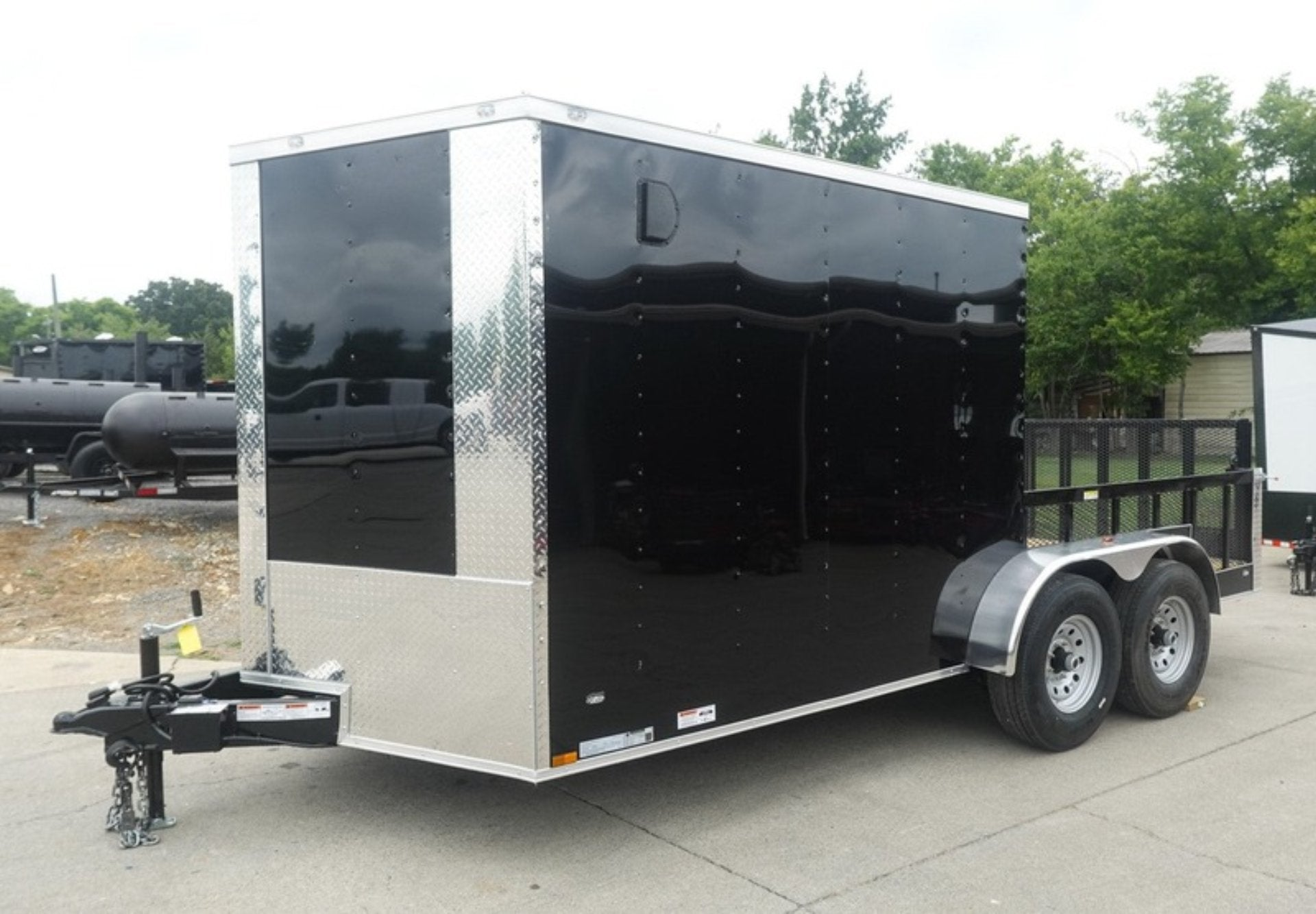 7×16 Black Hybrid Enclosed Trailer (2) 7000LB Axles Storage 14 Ply Tires