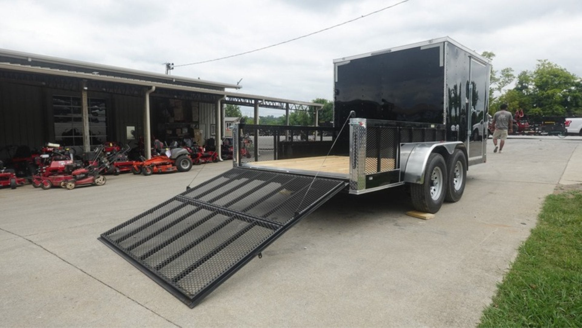 7×16 Black Hybrid Enclosed Trailer (2) 7000LB Axles Storage 14 Ply Tires - Image 11
