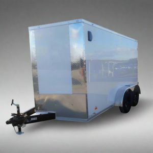 7×12 Tandem White V-Nose Enclosed Trailer