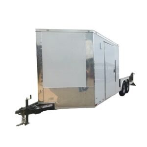 8.5′ x 20′ White V-Nose Hybrid Enclosed Trailer – Dual 7K Axles