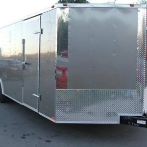 Enclosed Trailer 8.5’x24′ Silver – Car Motorcycle Cargo Hauler Storage