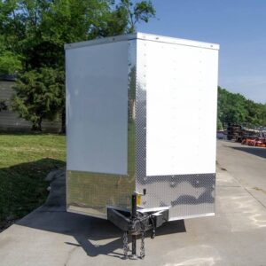 7×20 Enclosed Trailer White – Silver ATP Barn Door (2) 3500lb Axles