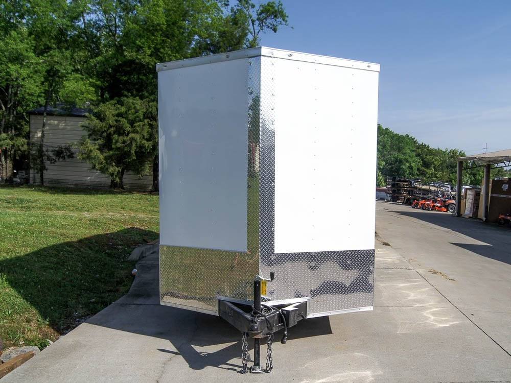 7×20 Enclosed Trailer White – Silver ATP Barn Door (2) 3500lb Axles