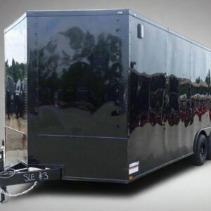 8.5×20 Black V-Nose Enclosed Trailer with Blackout Pkg (2) 5,200lb Axles