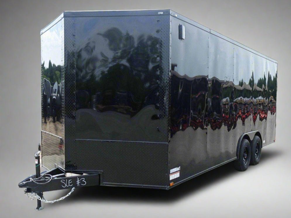 8.5×20 Black V-Nose Enclosed Trailer with Blackout Pkg (2) 5,200lb Axles