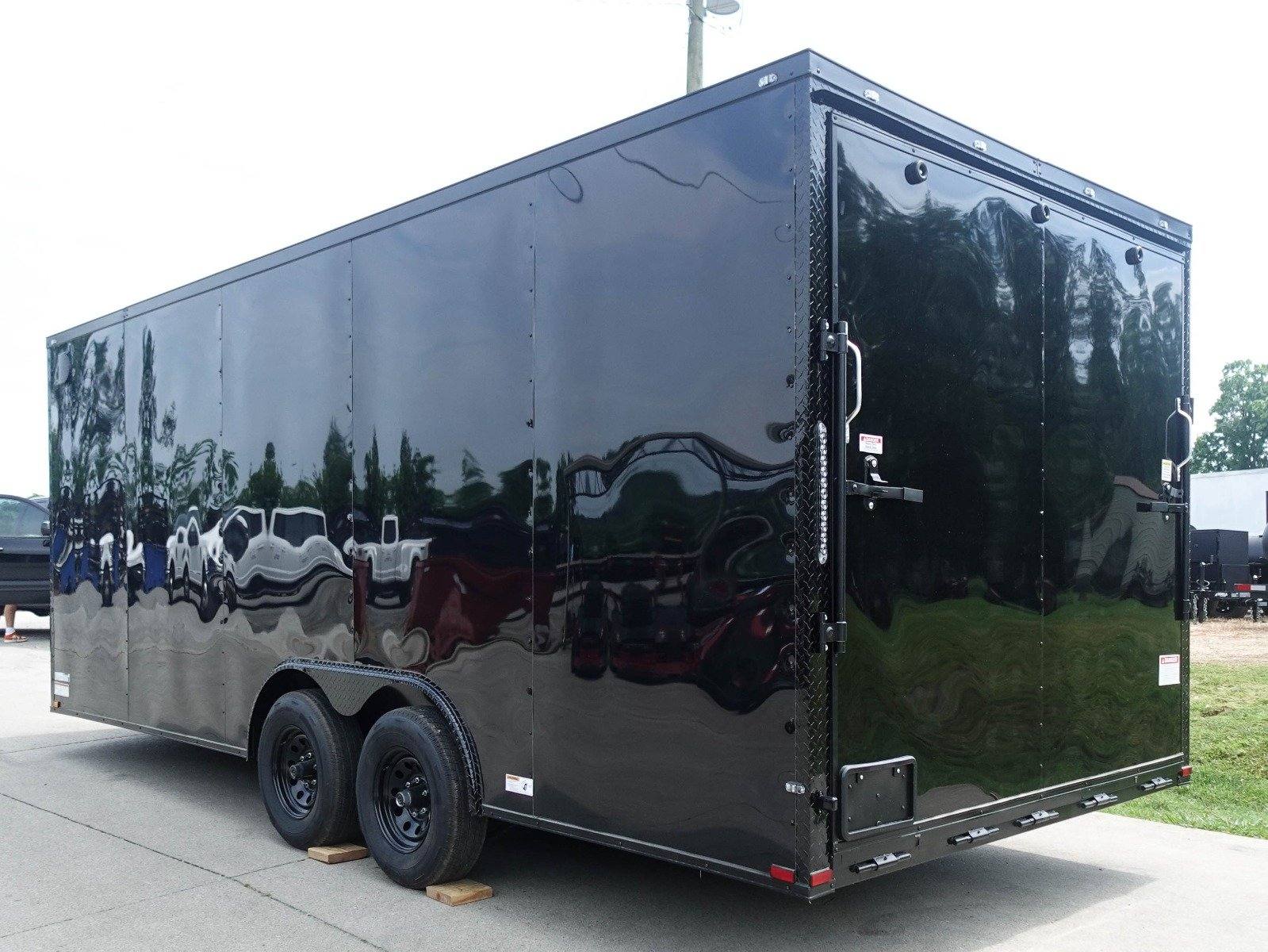 8.5×20 Black V-Nose Enclosed Trailer with Blackout Pkg (2) 5,200lb Axles - Image 4