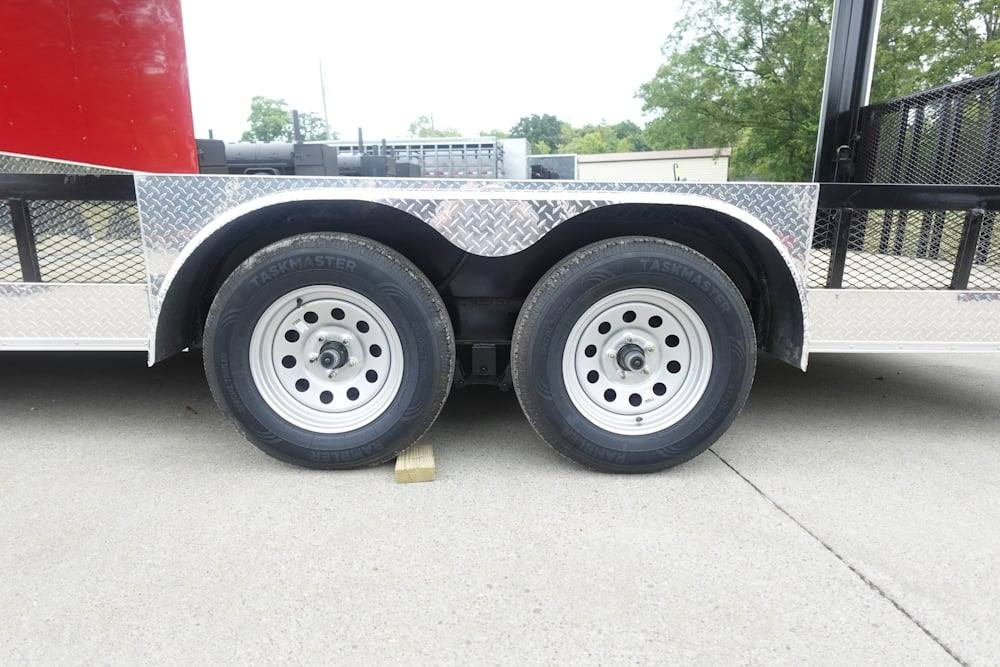Enclosed Trailer 7′ X 20′ Red Hybrid Motorcycle Event With Roof - Image 23