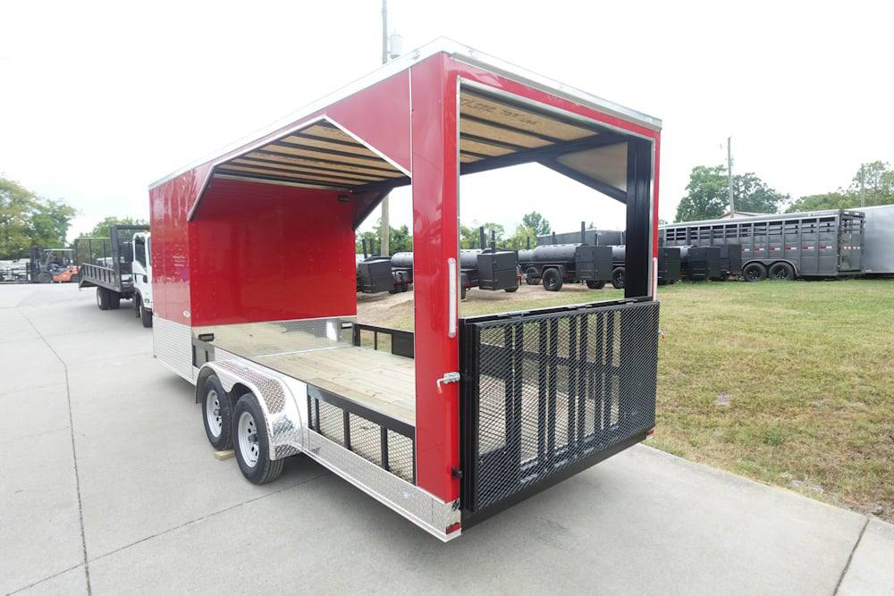 Enclosed Trailer 7′ X 20′ Red Hybrid Motorcycle Event With Roof - Image 7