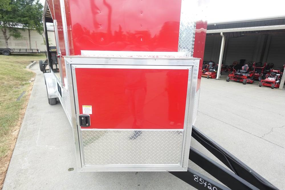 Enclosed Trailer 7′ X 20′ Red Hybrid Motorcycle Event With Roof - Image 15
