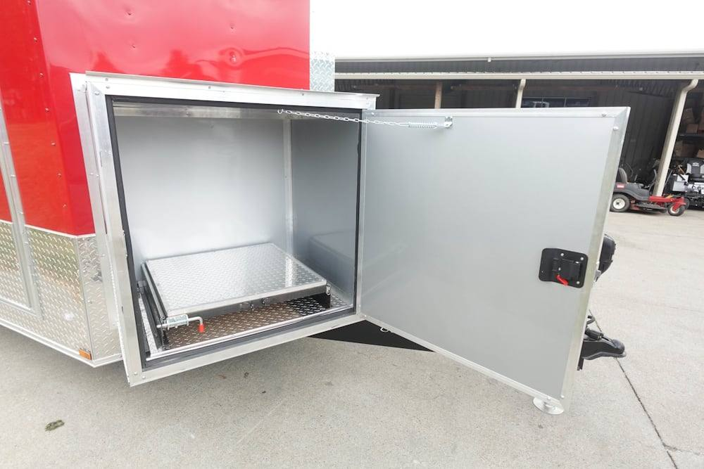 Enclosed Trailer 7′ X 20′ Red Hybrid Motorcycle Event With Roof - Image 16