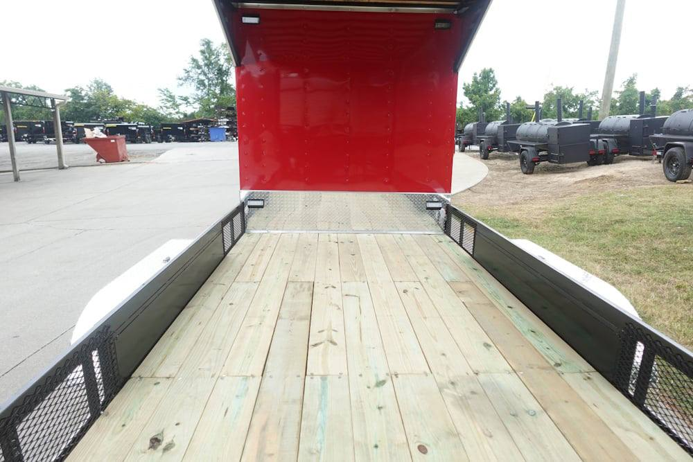 Enclosed Trailer 7′ X 20′ Red Hybrid Motorcycle Event With Roof - Image 11