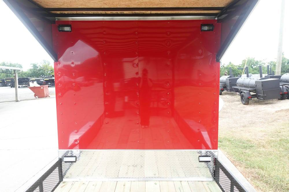 Enclosed Trailer 7′ X 20′ Red Hybrid Motorcycle Event With Roof - Image 12