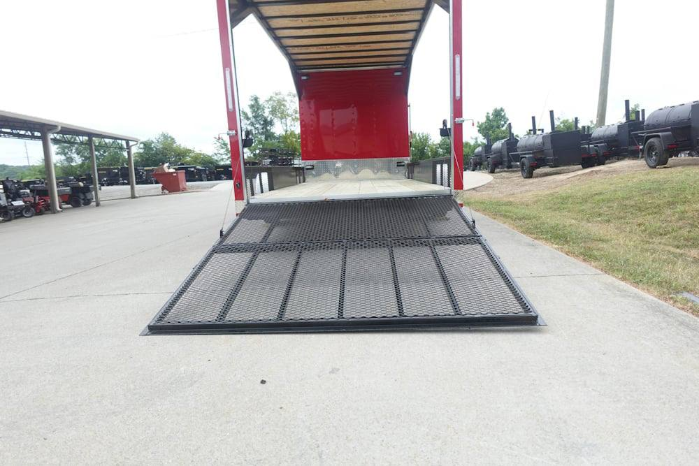 Enclosed Trailer 7′ X 20′ Red Hybrid Motorcycle Event With Roof - Image 10