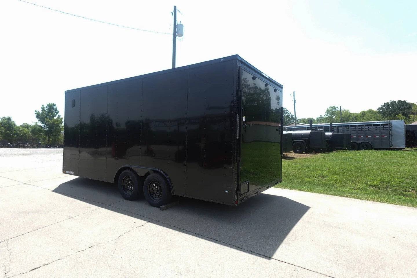 8.5×18 Black V-Nose Enclosed Trailer with Blackout Package (2) 3,500lb Axles - Image 7