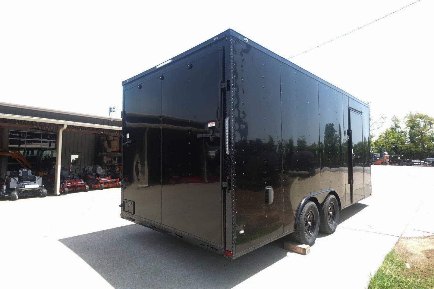 8.5×18 Black V-Nose Enclosed Trailer with Blackout Package (2) 3,500lb Axles - Image 5