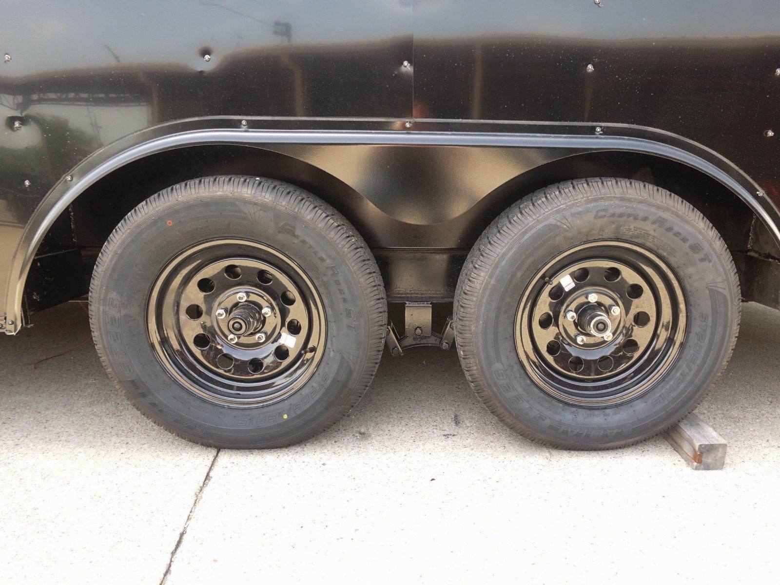 8.5×18 Black V-Nose Enclosed Trailer with Blackout Package (2) 3,500lb Axles - Image 11
