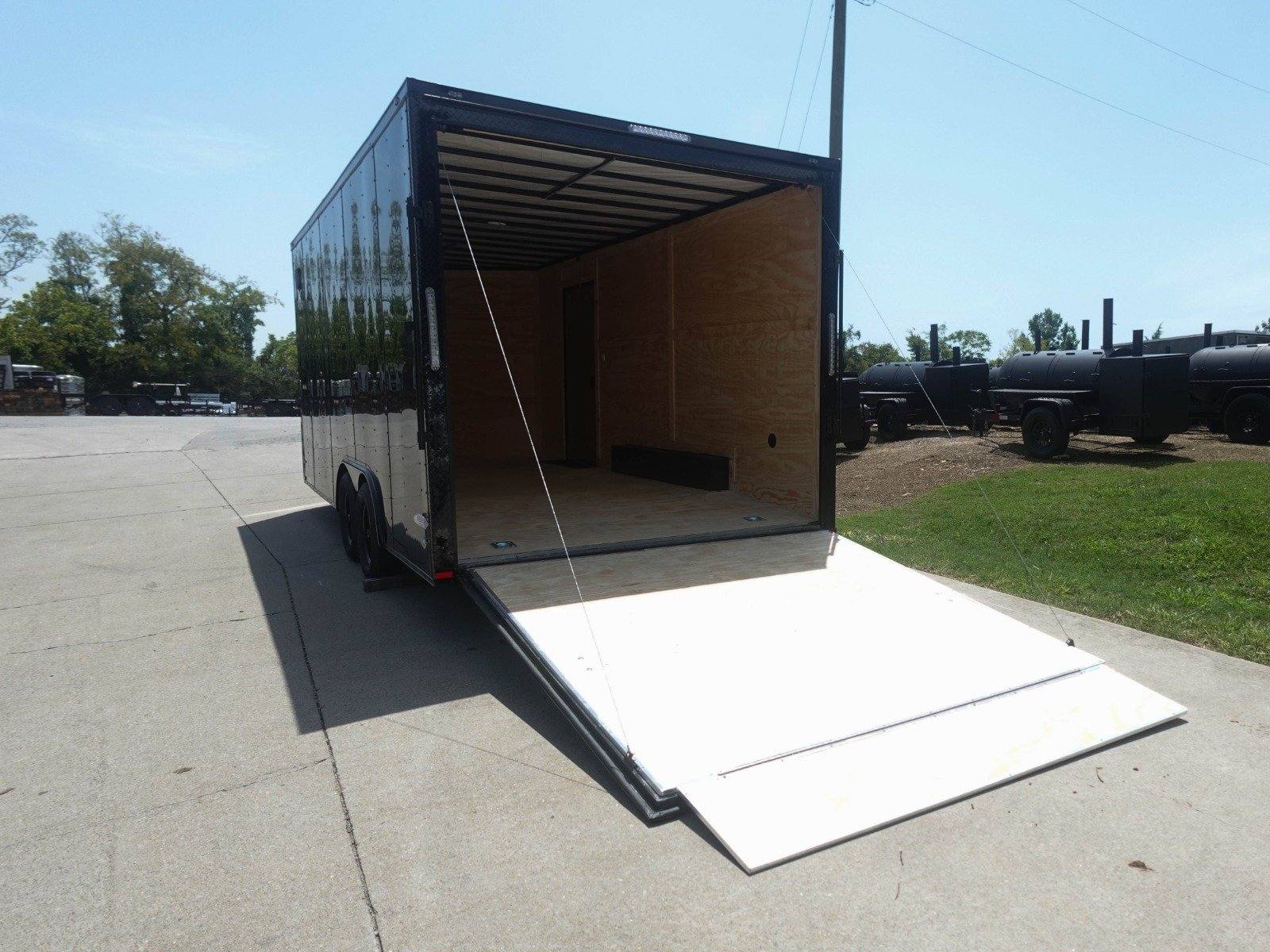 8.5×18 Black V-Nose Enclosed Trailer with Blackout Package (2) 3,500lb Axles - Image 13