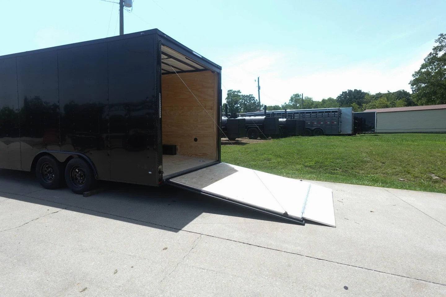 8.5×18 Black V-Nose Enclosed Trailer with Blackout Package (2) 3,500lb Axles - Image 8