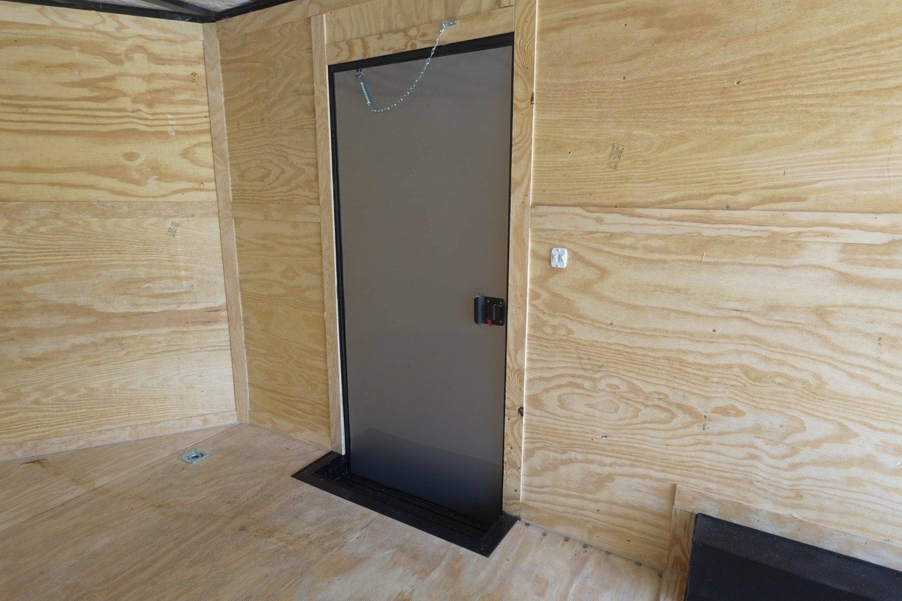 8.5×18 Black V-Nose Enclosed Trailer with Blackout Package (2) 3,500lb Axles - Image 18