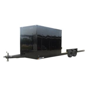 8.5×24 Hybrid Enclosed Trailer V-Nose (2) 7,000lb Axles Storage