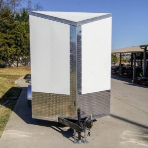 6×14 White Slant Top V-Nose Enclosed Trailer 3,500lb Axle