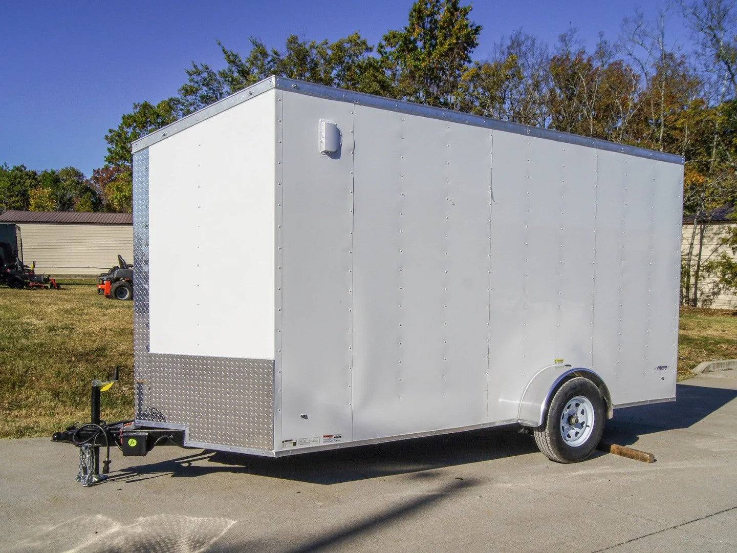 6×14 White Slant Top V-Nose Enclosed Trailer 3,500lb Axle - Image 2